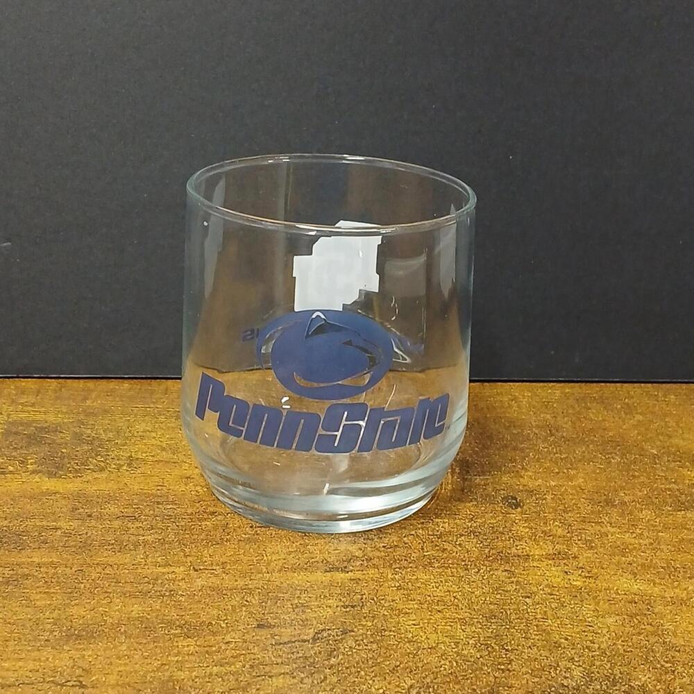Pennsylvania State University Nittany Lion Drinking Lowball Glass 3.5" Clear